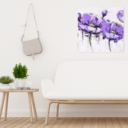 Toile 24 x 24 - Fleurs mauves abstraites