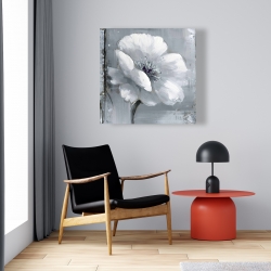 Canvas 24 x 24 - Gray & white flowers