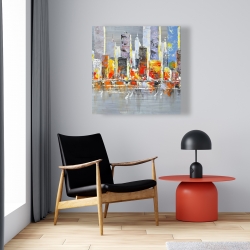 Canvas 24 x 24 - Color splash cityscape