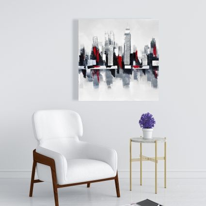 Paysage urbain gris et rouge