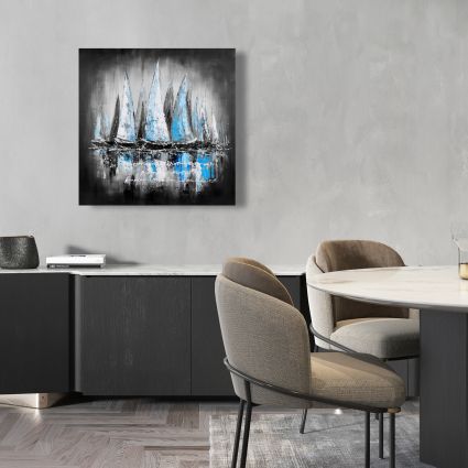 Blue sailboats