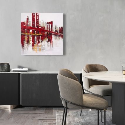 Abstract and industrial red bridge