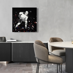Canvas 24 x 24 - Hockey player ready for action