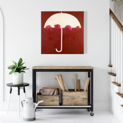 Canvas 24 x 24 - Red city under umbrella