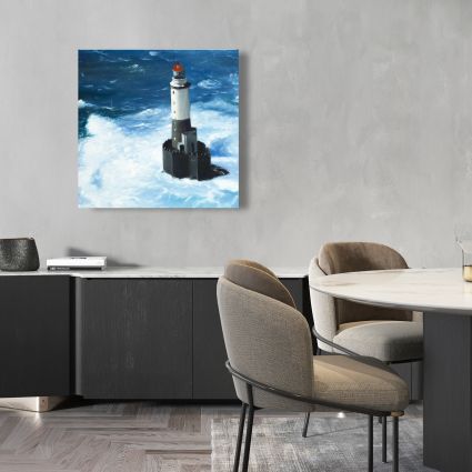 Unleashed waves on a lighthouse
