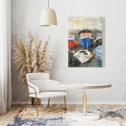 Canvas 24 x 36 - Color fading rain at the port