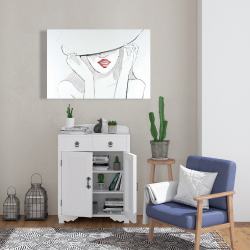 Toile 24 x 36 - Femme avec grand chapeau