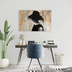 Canvas 24 x 36 - Audrey hepburn with a big hat
