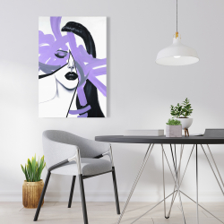 Toile 24 x 36 - Portrait de femme mauve et abstrait