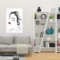 Toile 24 x 36 - Portrait de dame sereine en noir