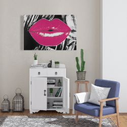 Canvas 24 x 36 - Pink glossy lips