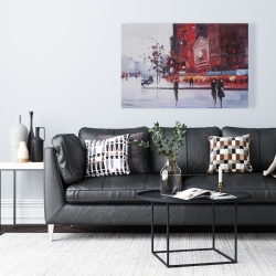 Canvas 24 x 36 - Black and red street scene
