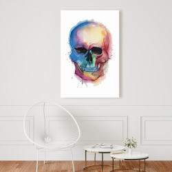 Toile 24 x 36 - Crâne coloré aquarelle