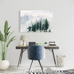 Canvas 24 x 36 - Mountains landscape in watercolor