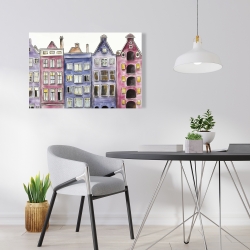 Canvas 24 x 36 - Old historic houses amsterdam