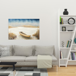 Canvas 24 x 36 - Boat in the middle of a swamp