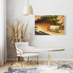 Toile 24 x 36 - Banc de parc en automne