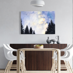 Canvas 24 x 36 - Starry sky in forest