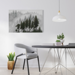 Canvas 24 x 36 - Mountains landscape in dark watercolor