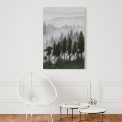 Canvas 24 x 36 - Mountains landscape in dark watercolor