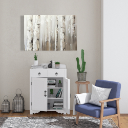 Toile 24 x 36 - Bouleaux blanc sur fond gris