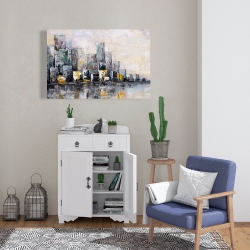 Toile 24 x 36 - Paysage urbain abstrait le matin
