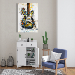 Canvas 24 x 36 - Abstract colorful guitar