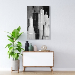 Canvas 24 x 36 - Abstract black and white cityscape