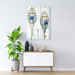 Canvas 24 x 36 - Set of vintage wood snowshoes