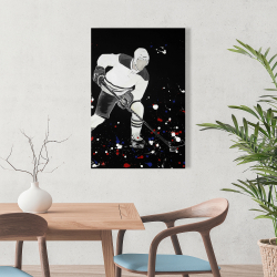 Canvas 24 x 36 - Hockey player ready for action
