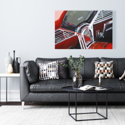 Canvas 24 x 36 - Vintage red car dashboard