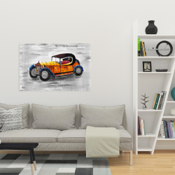 Toile 24 x 36 - Jouet de voiture vintage jaune