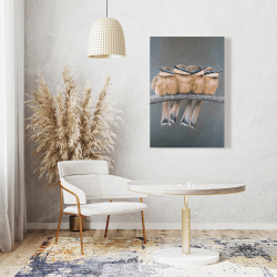 Canvas 24 x 36 - Four birds on a branch