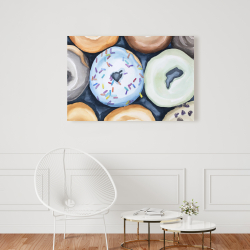 Canvas 24 x 36 - Watercolor doughtnuts with icing