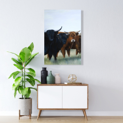 Canvas 24 x 36 - Four highland cows