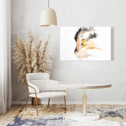 Toile 24 x 36 - Profil d'un chat à l'aquarelle