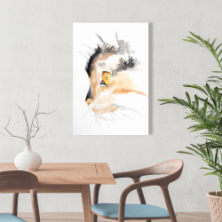 Toile 24 x 36 - Profil d'un chat à l'aquarelle