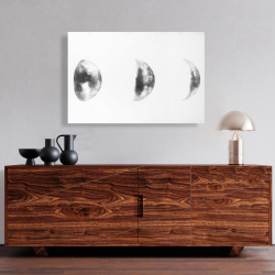 Toile 24 x 36 - éclipse en noir et blanc