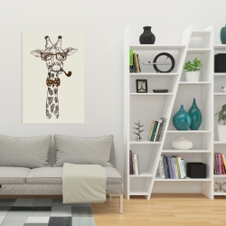 Toile 24 x 36 - Drôle de girafe avec pipe