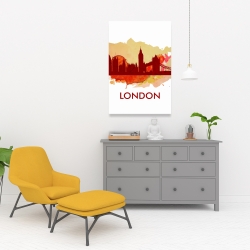 Toile 24 x 36 - Silhouette en éclats de peinture de londre