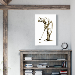 Canvas 24 x 36 - Illustration of a concentrated golfer