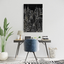Toile 24 x 36 - Tours d'une ville illustrative