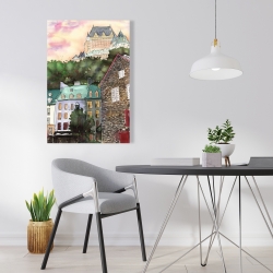 Canvas 24 x 36 - Château frontenac in the petit champlain