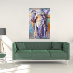 Canvas 24 x 36 - Elephant in pastel color