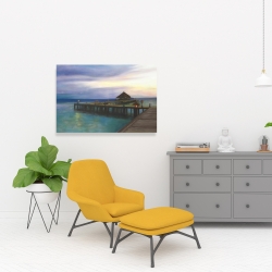 Canvas 24 x 36 - Boardwalk with sunset