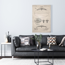 Canvas 24 x 36 - Beige blueprint of a foot ball
