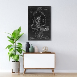 Toile 24 x 36 - Schéma noir d'un casque de football