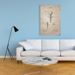 Canvas 24 x 36 - Beige blueprint of golf tee