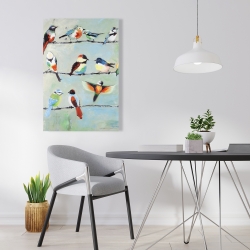 Canvas 24 x 36 - Small abstract colorful birds