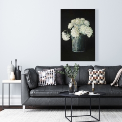 Canvas 24 x 36 - White hydrangea flowers